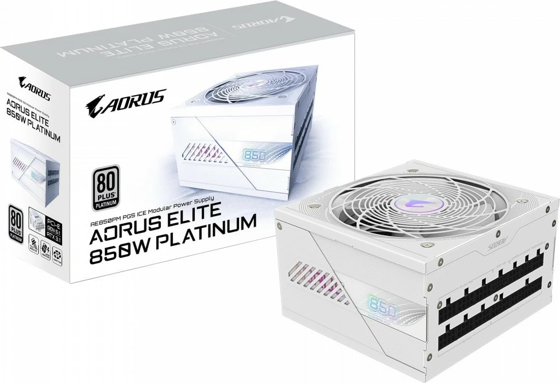 Kasë furnizimi Gigabyte GP-AE850PM PG5 ICE, 850W, modular, 80 PLUS Platinum, Bardhë