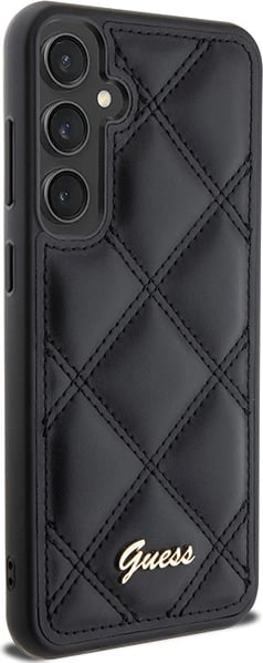 Mbështjellës Guess Quilted Metal Logo për Samsung Galaxy S23 FE, i zi