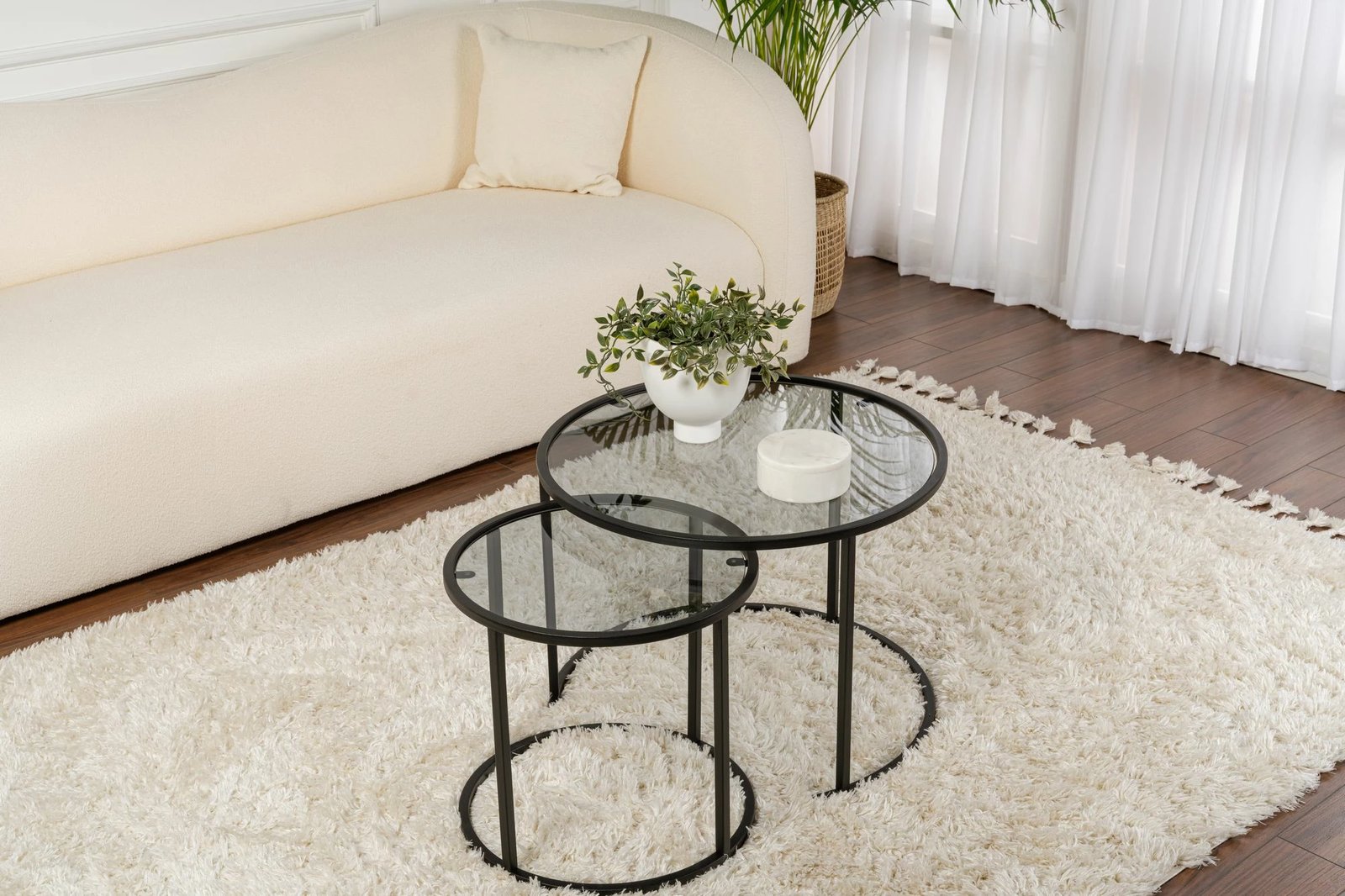Set tavolinash kafeje Nordure, Aurum, 60, 42, e zezë, gri
