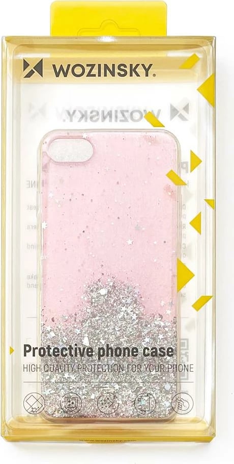 Mbështjellës Wozinsky Glitter për Samsung Galaxy M31s, rozë/argjend