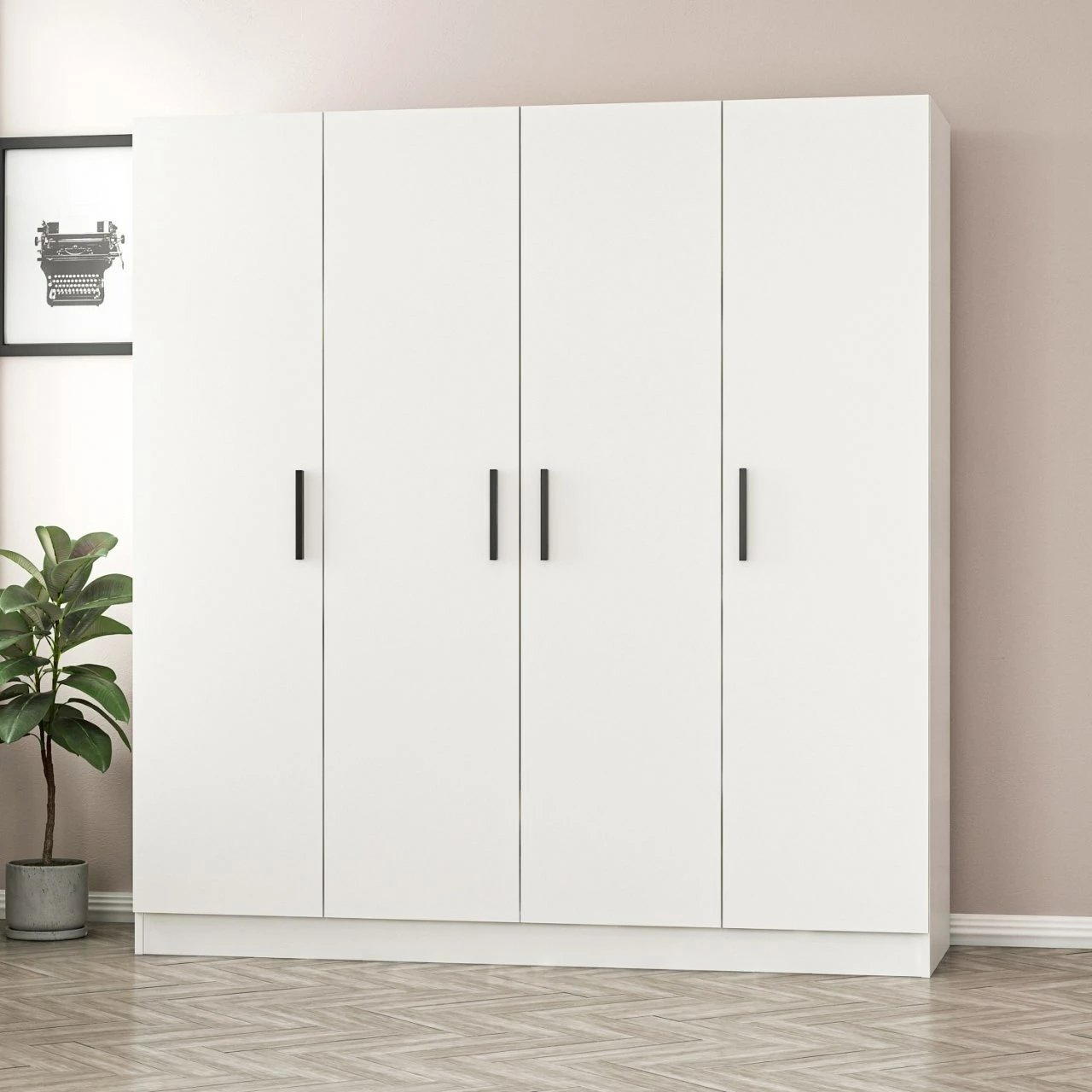 Dollap Skye Decor, i bardhë, 180x210x52cm, 3804