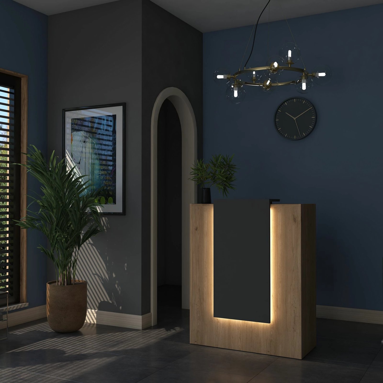 Tavolinë pritjeje Hanah Home, MA101 - 3859, ngjyrë arrë dhe antracit