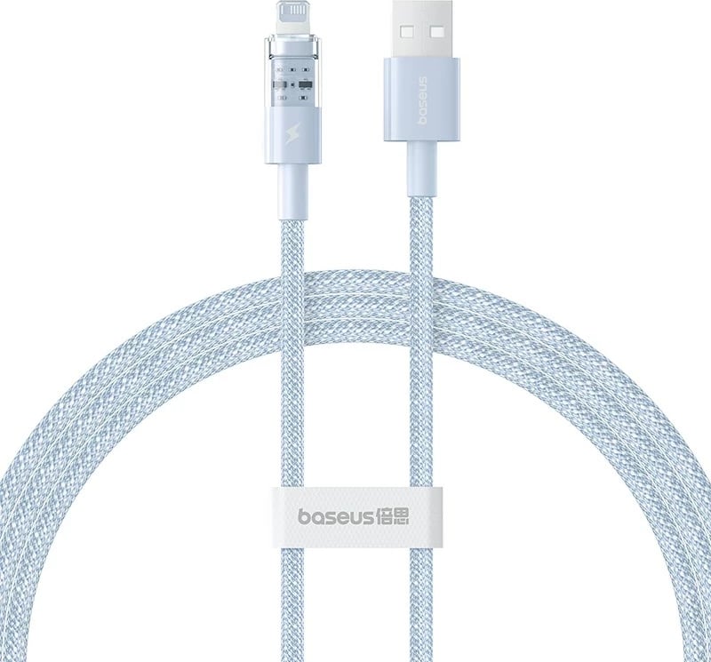 Kabllo Baseus Gem USB në IP, 2.4A, 1 m, Kaltër