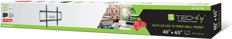 Mbajtëse muri për TV Techly 107708, 40-65 inç, 50kg, e zezë