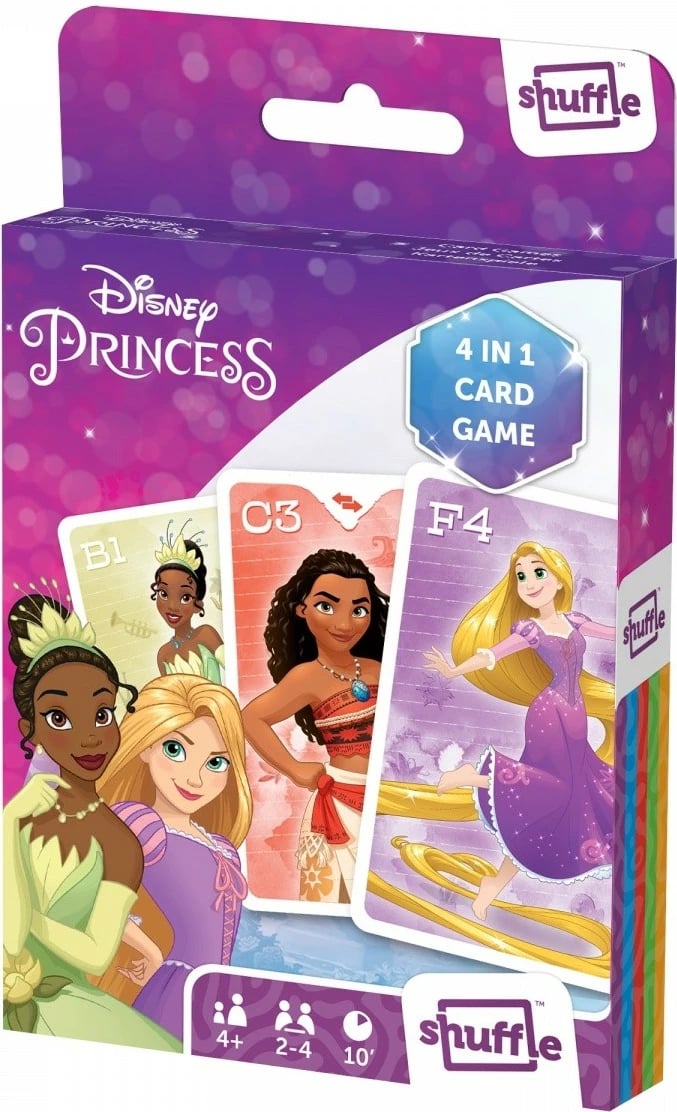 Lojë letra Disney Princess Shuffle 4-në-1, Cartamundi, 33 letra, për fëmijë