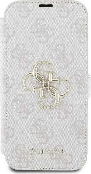 Mbështjellës Guess 4G Metal Logo për iPhone 16 Plus, Rozë