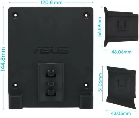 Mbajtës VESA për mini PC, Asus, MKT03, standard 100x100 mm, i zi