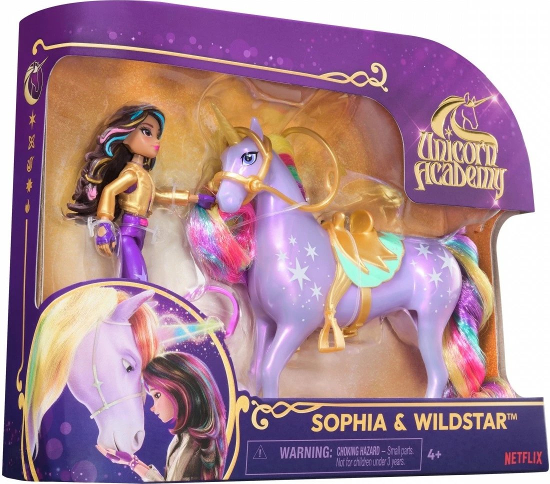 Set figurina Unicorn Academy Spin Master 6071175, Ava dhe Leaf, 11 cm + 13 cm, për vajza