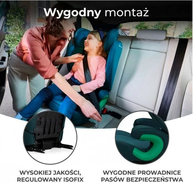 Ulëse makine për fëmijë Kinderkraft JUNIOR FIX 2 i-Size, 100-150 cm, Harbor Blue