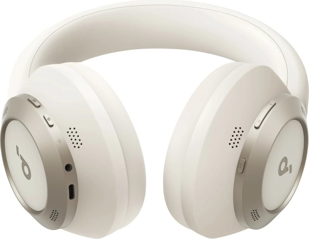 Kufje Anker Soundcore Space One Pro, Wireless, Calls/Music, Krem e Bardhë