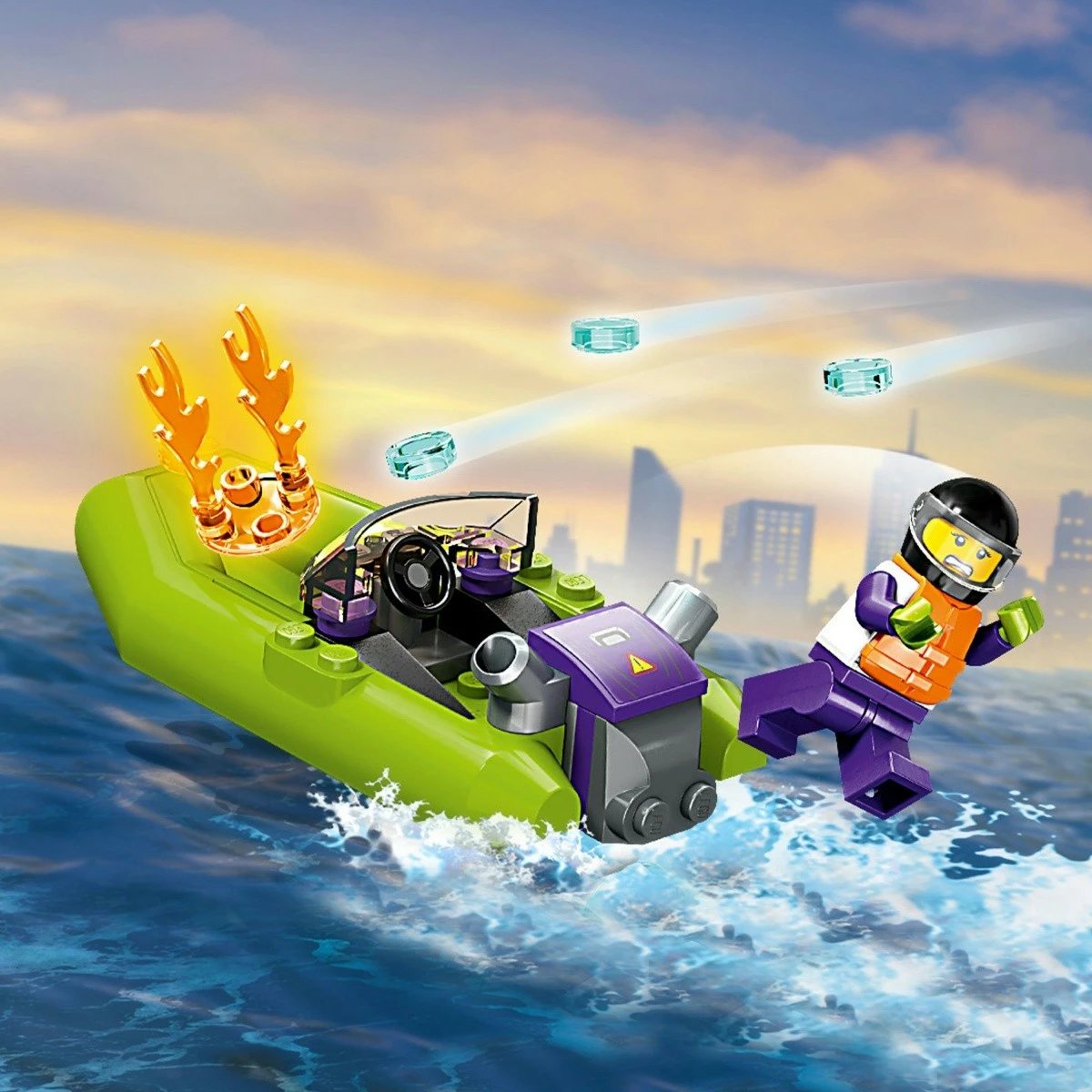 Set ndërtimi LEGO City Fire Boat 60373, 144 pjesë, për fëmijë