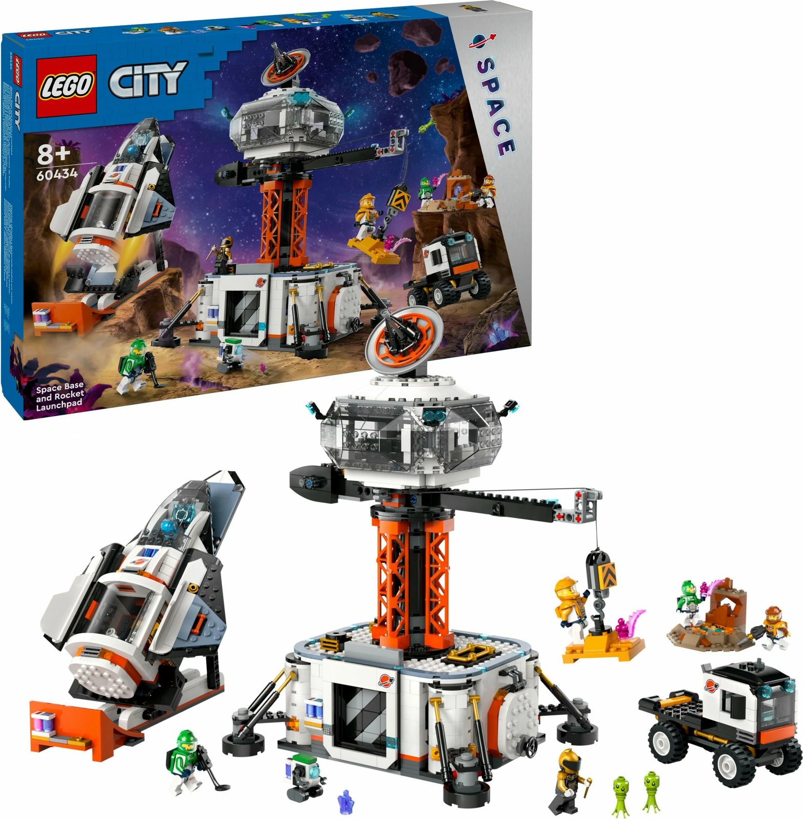 Set ndërtimi LEGO City Space Base and Rocket Launchpad 1422 pjesë, shumëngjyrësh