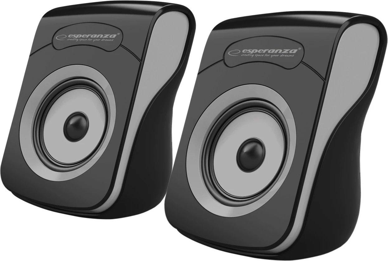 Altoparlantë kompjuteri Esperanza EP140KE, 2.0 USB, zi/gri