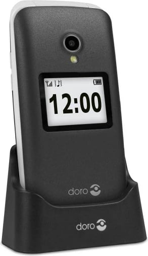 Celular Doro 2424, 2.4", 3MP, 800mAh, gri/argjendtë