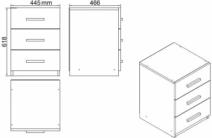 Set mobiljesh për zyre, Skye Decor, VO13-OB, ngjyrë lis dhe e zezë