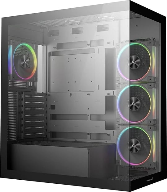 Kasë DeepCool CG580 4F V2, midi tower, e zezë, me ndriçim RGB