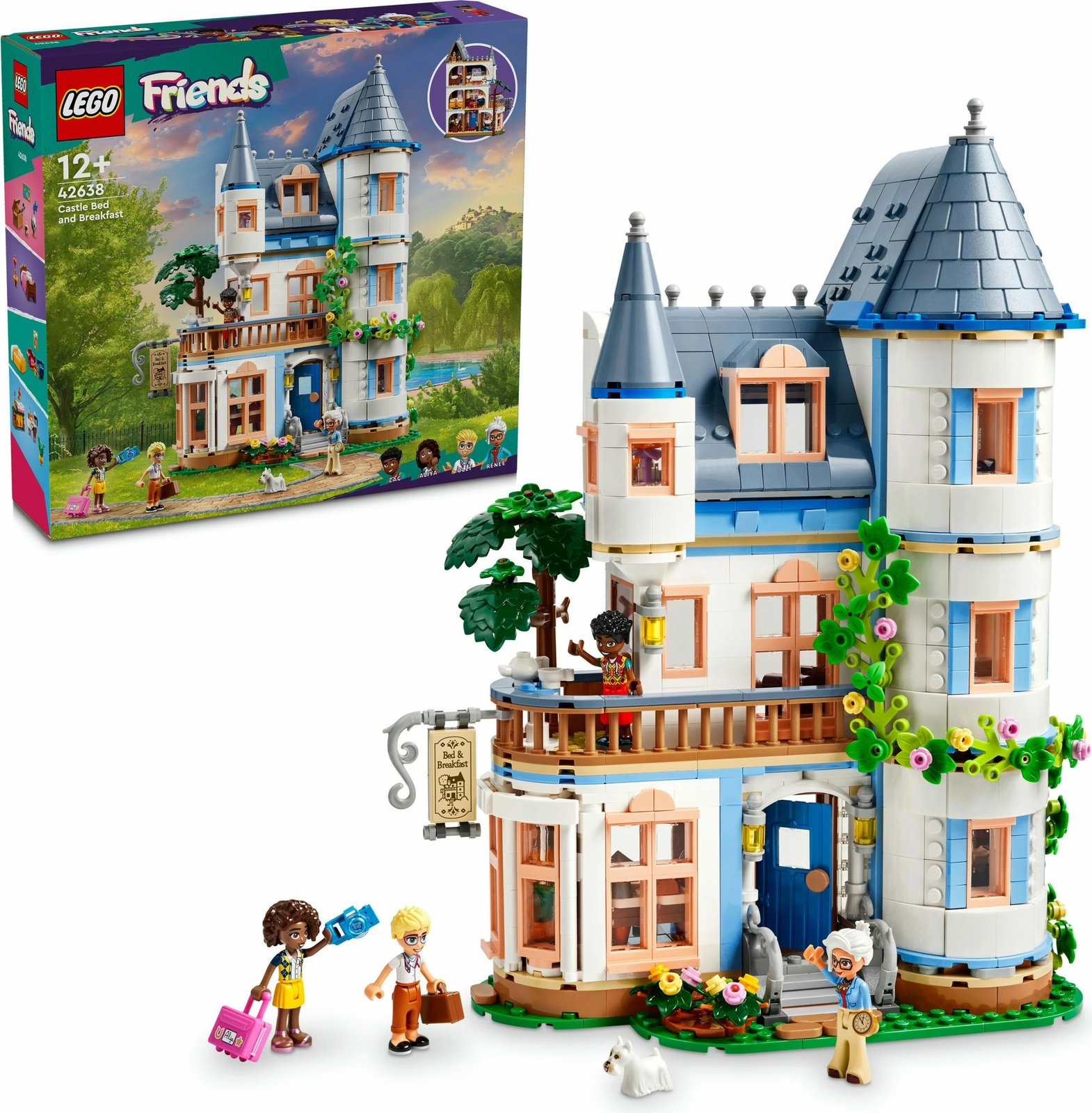 Set ndërtimi LEGO Friends 42638, kështjellë me akomodim, shumëngjyrësh