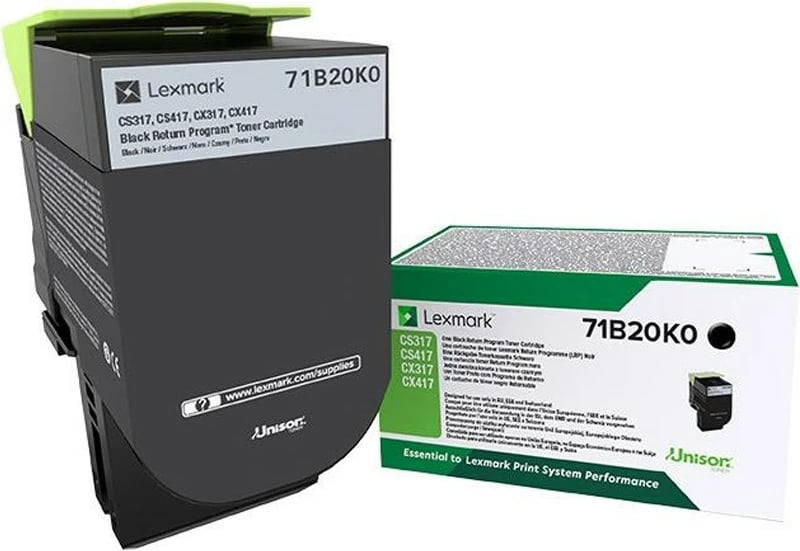 Toner Lexmark 71B20K0, i zi, për CS317/CS417/CS517/CX317/CX417/CX517, rreth 3000 faqe