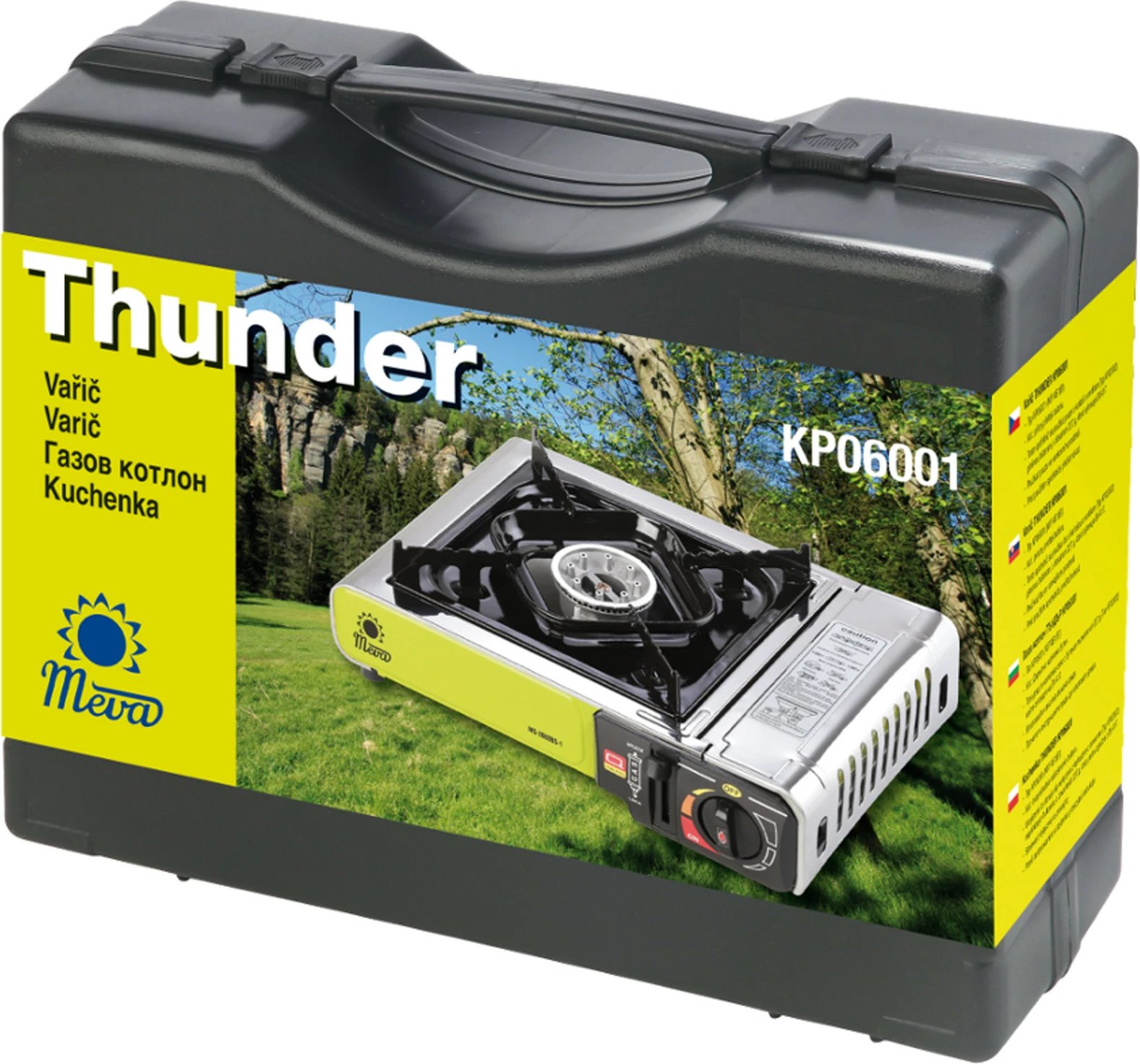 Sobë gazi kampingu Meva THUNDER PRO, 2kW, Metal, Gjelbër, me valixhe