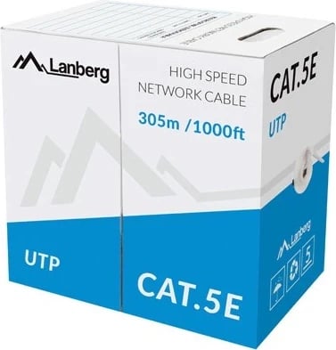 Kabllo rrjeti, Lanberg  LCU5-11CC-0305-S, Cat5e U/UTP, 305m