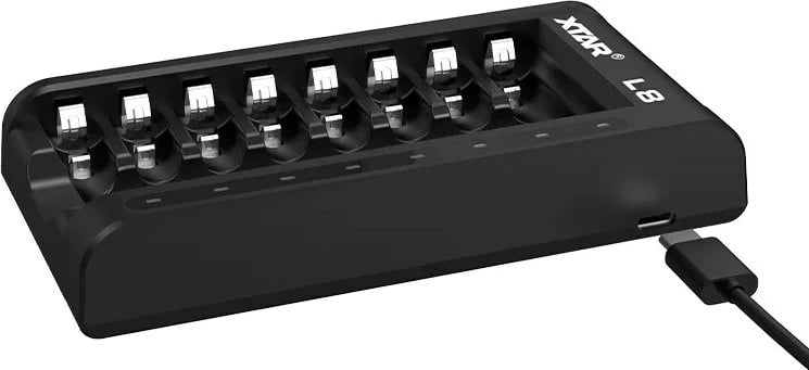 Karikues baterish XTAR L8, 8 vende, AA/AAA, Li-Ion, i zi