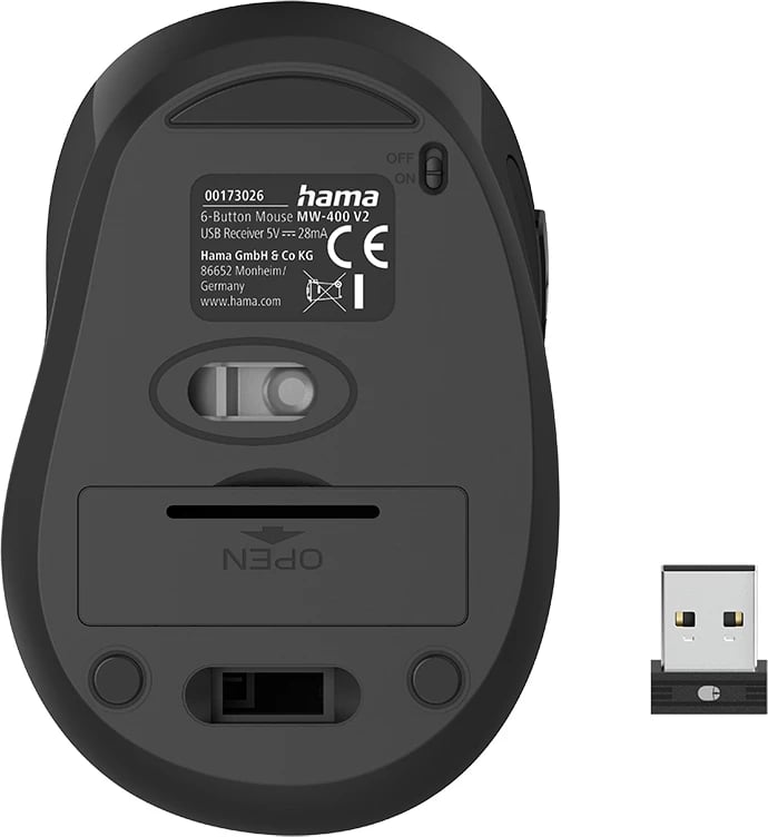 Maus wireless Hama MW-400 V2, për laptop, i zi