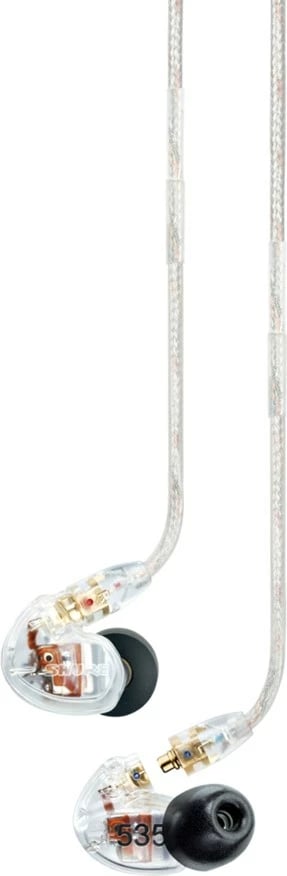 Kufje SHURE SE535, in-ear, me kabllo, për studio/skene, transparente