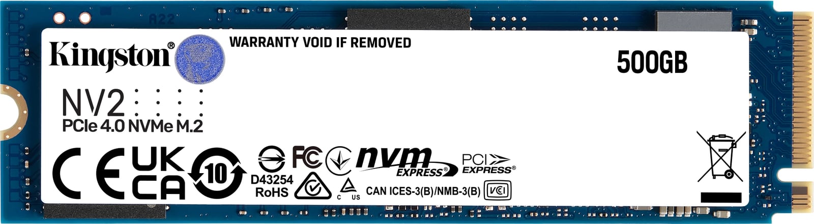 SSD Kingston NV2 500GB, M.2 2280, PCIe 4.0