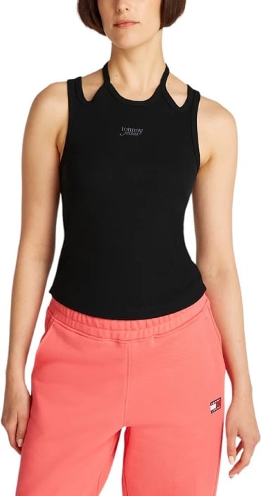 Top femra Tommy Hilfiger Jeans, e zezë