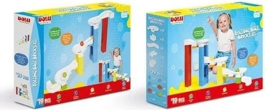 Set lodrash ndërtimi DOLU Rolling Ball Blocks XL, shumëngjyrësh