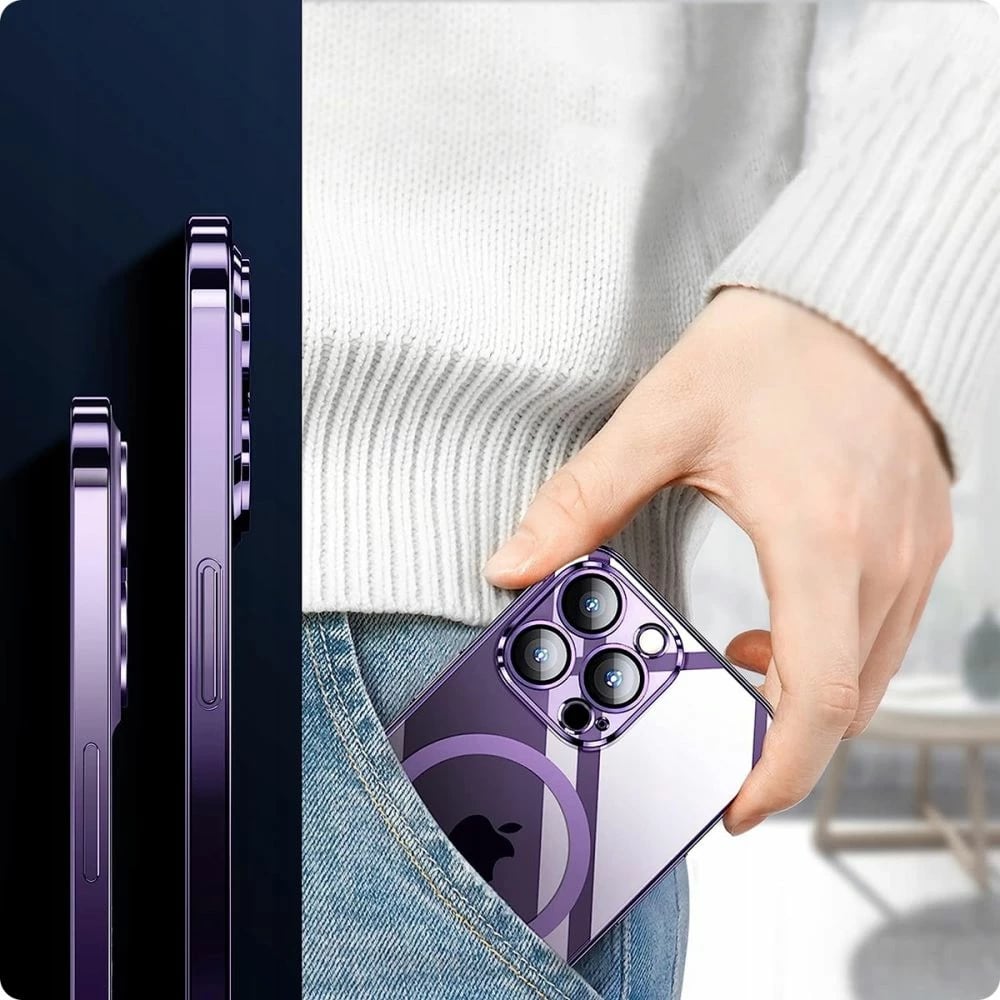 Mbështjellës Tech-Protect MagShine Line MagSafe për iPhone 14 Pro, Violet