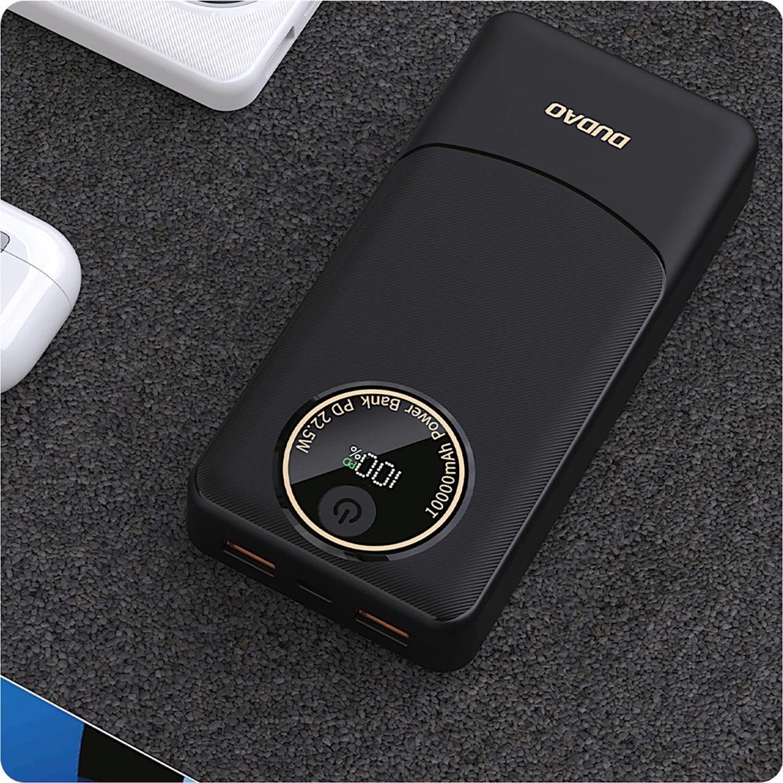 Powerbank Dudao K12Pro 20000mAh, 22.5W PD, 3 porta, e zezë