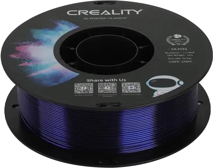Filament 3D Creality CR-PETG, 1.75 mm, 1 kg, kaltër transparent