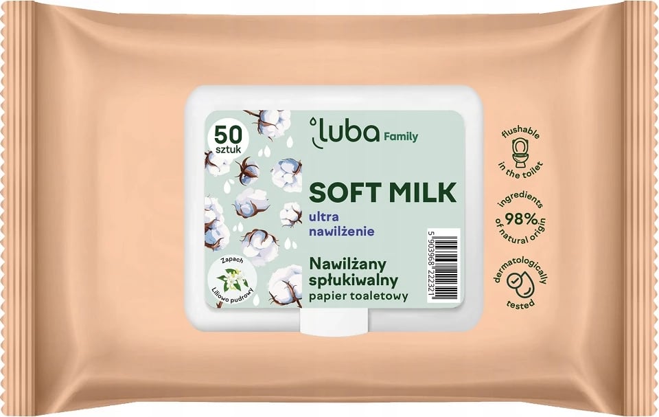 Letër higjienike e lagur Luba Family Soft Milk 50 copë