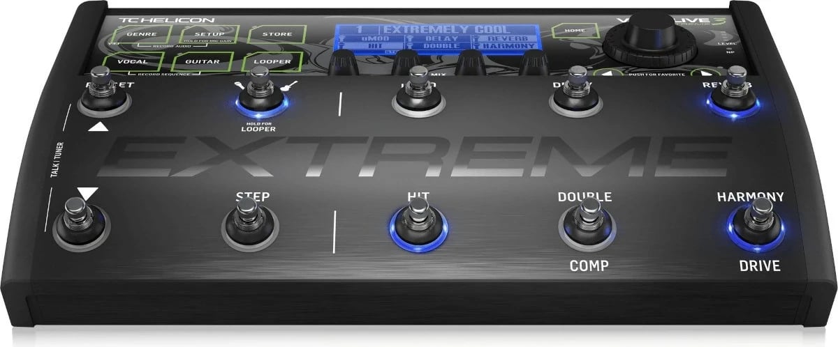 Multiefekt për kitarë-vokal TC-Helicon Voice Live 3 Extreme, i zi