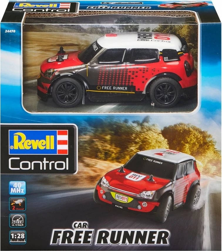 Makine me telekomandë Revell RC Free Runner, 1:28, plastike, kuqe/bardhë