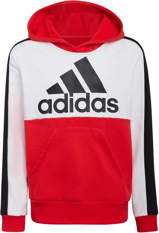 Duks me kapuç për fëmijë adidas, i bardhë dhe i kuq