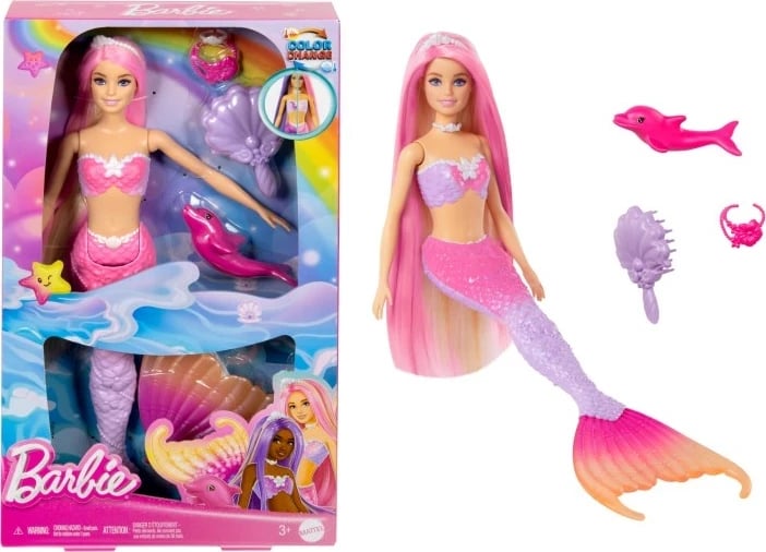 Lodër Barbie Malibu Sirenë HRP97 MATTEL, Ndryshim Ngjyre