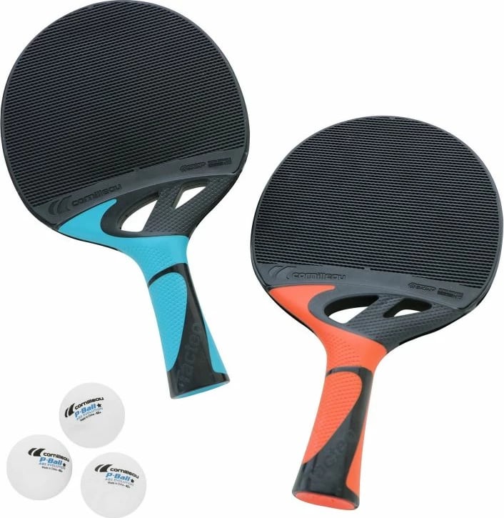 Set pingpongu Cornilleau, për meshkuj dhe femra, i zi, blu dhe portokalli