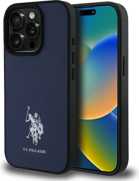 Mbështjellës U.S. Polo Assn. USHCP15XPGEV për iPhone 15 Pro Max 6.7", lëkurë ekologjike, Navy