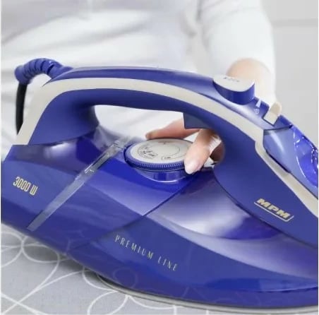Hekur me avull MPM MZE-24/G, 3000 W, pllakë qeramike, Blu