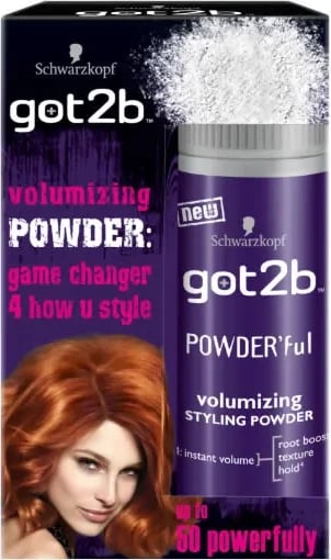 Pluhur për stilim flokësh Schwarzkopf Got2b Powder'ful unisex 10g