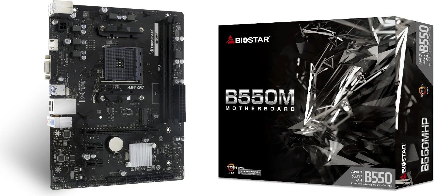 Pllakë amë Biostar B550MHP, AMD, Socket AM4, 64 GB, e zezë