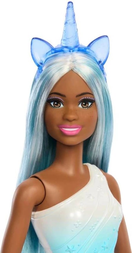 Kukull Barbie Mattel HRR12/HRR14, Touch of Magic, me fustan blu, me aksesorë unikorn