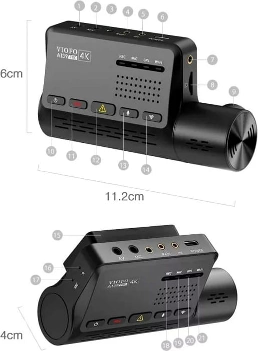 Video regjistrues VIOFO A139 PRO 3CH, GPS, WiFi, i zi