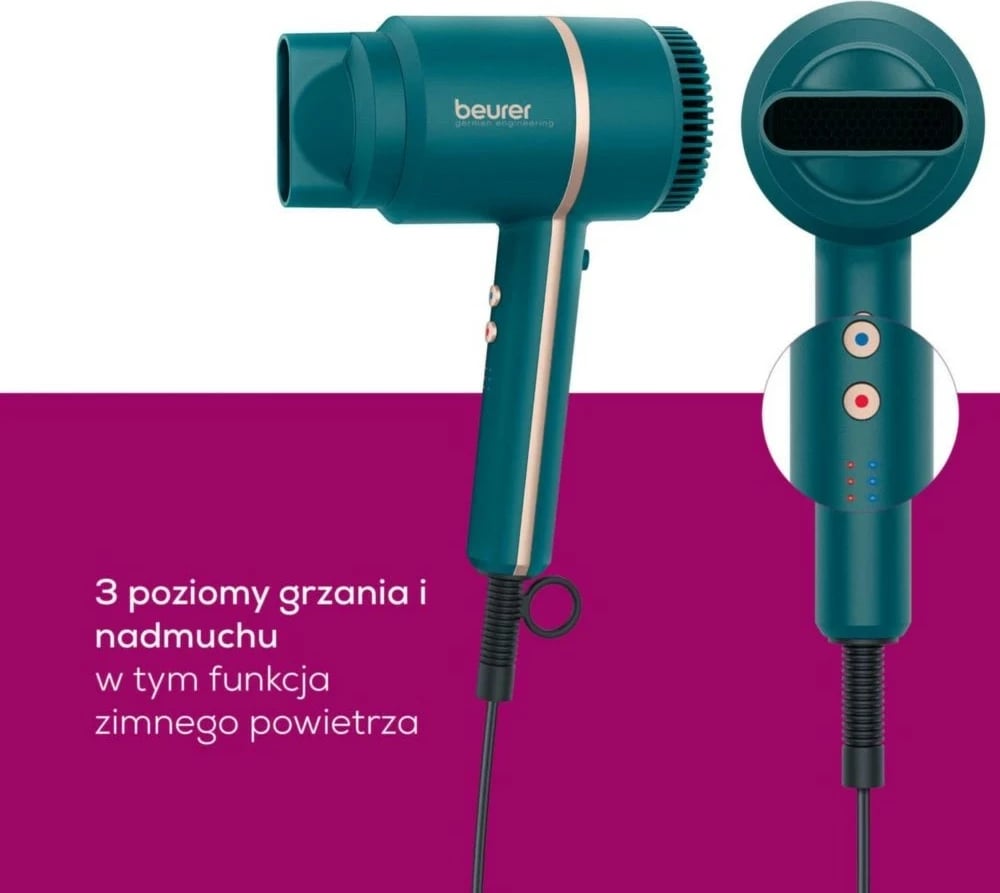 Tharëse flokësh Beurer HC35 Ocean, 2000 W, 3 nivele, jonizim, Kaltër-turkeze Tharëse flokësh Beurer HC35 Ocean, 2000 W, 3 nivele, jonizim, Kaltër-turkeze