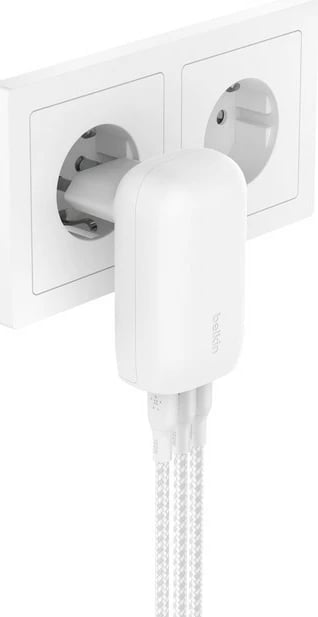 Karikues Belkin WCC002VFWH, 67W, 3 porta USB Type-C, i bardhë