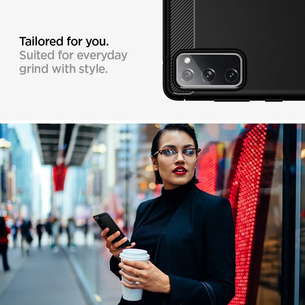 Mbështjellës Spigen Rugged Armor për Samsung Galaxy S20 FE, Matte Black