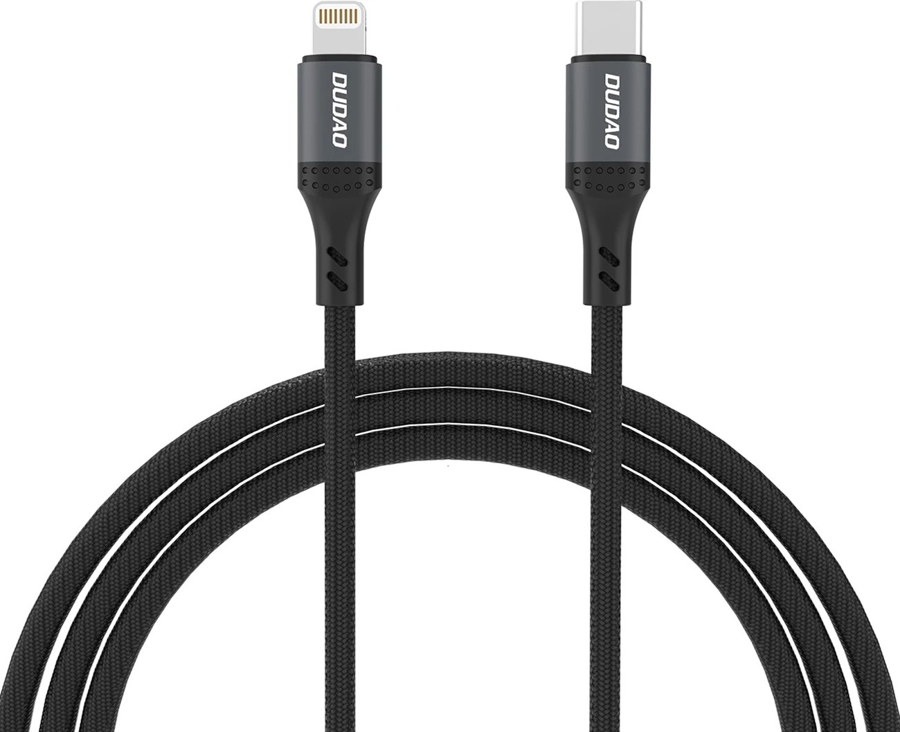 Kabllo Dudao L3CL USB-C në Lightning, 2m, 30W, e zezë