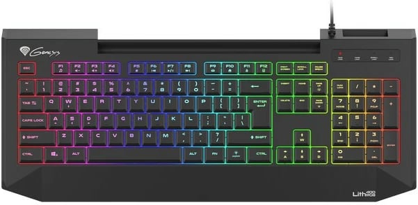 Tastierë gaming Natec Genesis Lith 400 RGB, me ndriçim, me kabllo, e zezë